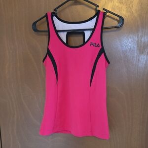 Fila Women's Pink Tank Top with Black Trim